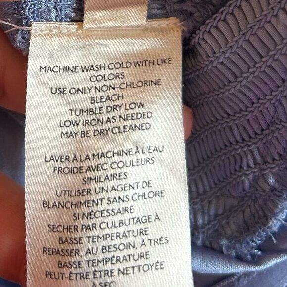 Urban Outfitters Bohemian Light Blue Satin Style Crop Top blouse Size Medium - Picture 9 of 12